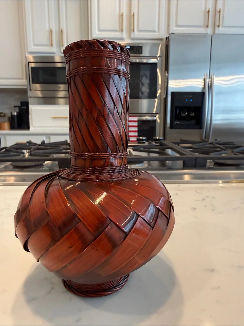 Woven Bamboo Rattan Vase woven would